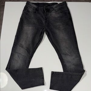 Denim&Co Men's Washed Black Slim Jeans